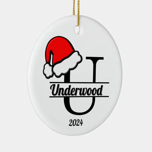 Familiemonogram U | dubbelzijdig Keramisch Ornament (Rechts)