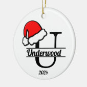 Familiemonogram U | dubbelzijdig Keramisch Ornament (Links)