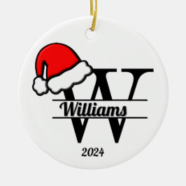 Familiemonogram W | dubbelzijdig Keramisch Ornament