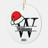 Familiemonogram W | dubbelzijdig Keramisch Ornament (Links)