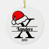 Familiemonogram X | dubbelzijdig Keramisch Ornament (Voorkant)