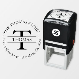 Familiemonogram Zelfinkt Adres Rubberstempel Zelfinktende Stempel