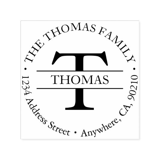 Familiemonogram Zelfinkt Adres Rubberstempel Zelfinktende Stempel (Design)