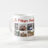 Familienaam 10 foto collage kerst koffiemok (Voorkant links)