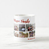 Familienaam 10 foto collage kerst koffiemok (Center)