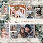 Familienaam 10 Veelvoudige Foto Legpuzzel<br><div class="desc">Zo'n leuke manier om wat familiefoto's te shows! Deze puzzel biedt een 10 foto collage optie. Trendy script lettertype met het gezegde "Family". Eenvoudig te gebruiken sjabloon. Upload gewoon 10 van je favoriete foto's.</div>