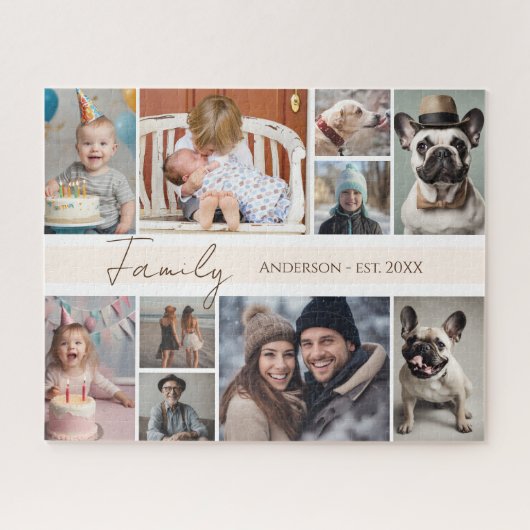 Familienaam 10 Veelvoudige Foto Legpuzzel (Horizontaal)