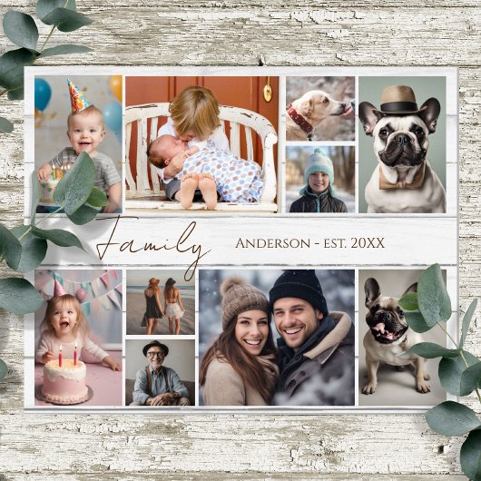 Familienaam 10 Veelvoudige Foto Poster