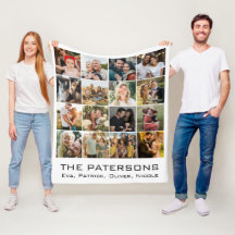 Familienaam 16 Fotocollage Modern Elegant Zwart