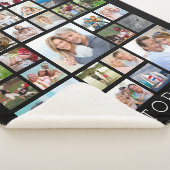 Familienaam 27 Fotocollage Aangepaste kleur Sherpa Deken (3/4)