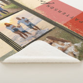 Familienaam 3 Foto Collage Rustic Abstract Sherpa Deken (3/4)