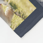 Familienaam 5 Foto Collage Blue Pset Modern Fleece Deken (Hoek)