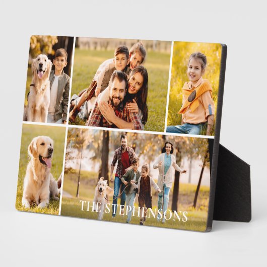 Familienaam 5 Foto Collage Foto Fotoplaat (Zijkant)