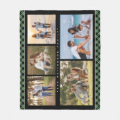 Familienaam 5 Foto Collage Green Plays Modern Fleece Deken (Voorkant)
