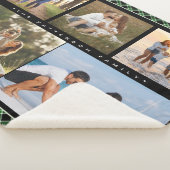 Familienaam 5 Foto Collage Green Plays Modern Sherpa Deken (3/4)