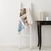 Familienaam 5 Foto Collage Pink Girly Modern Sherpa Deken (In situ)