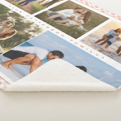 Familienaam 5 Foto Collage Pink Girly Modern Sherpa Deken (3/4)