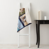 Familienaam 5 Foto Collage Red Pset Modern Sherpa Deken (In situ)