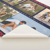 Familienaam 5 Foto Collage Red Pset Modern Sherpa Deken (3/4)