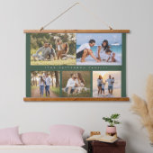 Familienaam 5 Foto Collage Simple Modern Hangend Wandkleed (Slaapkamer)