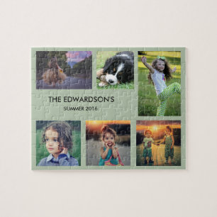 Familienaam 6 foto's en familienaam legpuzzel