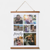 Familienaam 7 Fotocollage Houten Wandtapijt Hangend Wandkleed (Voorkant)