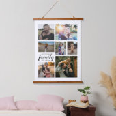 Familienaam 7 Fotocollage Houten Wandtapijt Hangend Wandkleed (Slaapkamer)