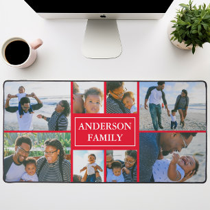 Familienaam 8 Foto Collage Rood Bureaumat