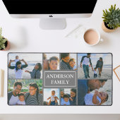 Familienaam 8 Fotocollage Grijs Bureaumat