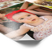 Familienaam 8 Fotocollage Modern Elegant Wit Foto Afdruk (Hoek)