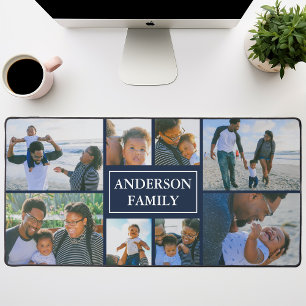 Familienaam 8 Fotocollage Navyblauw Bureaumat