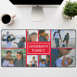 Familienaam 8 Fotocollage Rood Bureaumat<br><div class="desc">Deze prachtig ontworpen Family Name 8 Photo Collage Desk Mat is een perfecte mix van functionaliteit en sentimentaliteit. Gemaakt van duurzame, hoogwaardige materialen, biedt de bureaumat voldoende ruimte om acht zorgvuldig gekozen foto's van uw familieleden te huisvesten. Het beschikt over een prachtige gekleurde achtergrond die de kleur van de afbeeldingen...</div>