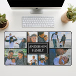 Familienaam 8 Fotocollage Zwart Bureaumat<br><div class="desc">Deze prachtig ontworpen Family Name 8 Photo Collage Desk Mat is een perfecte mix van functionaliteit en sentimentaliteit. Gemaakt van duurzame, hoogwaardige materialen, biedt de bureaumat voldoende ruimte om acht zorgvuldig gekozen foto's van uw familieleden te huisvesten. Het beschikt over een prachtige gekleurde achtergrond die de kleur van de afbeeldingen...</div>