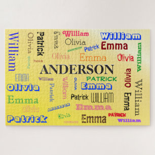 Familienaam Aangepast Word Cloud Gepersonaliseerd Legpuzzel