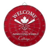 Familienaam | Aangepaste Canadese maaple Leaf Dartbord (Voorkant)