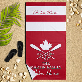 Familienaam | Aangepaste Canadese maaple Leaf Strandlaken