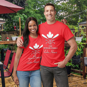 Familienaam Aangepaste Canadese maaple Leaf T-shirt