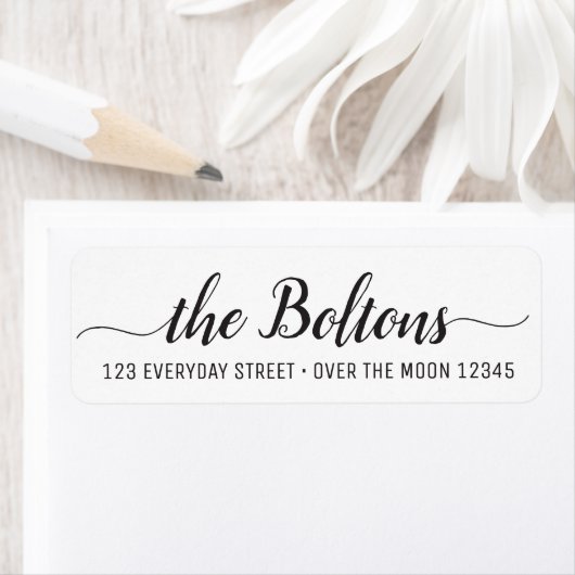 Familienaam Aangepaste kalligrafie Modern Letterty Etiket (Insitu)