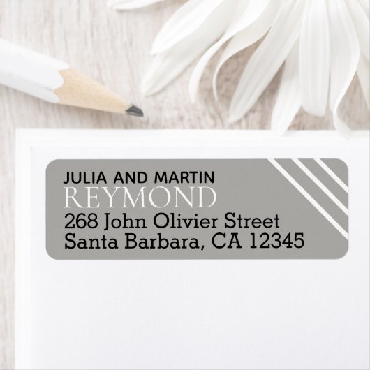 familienaam / achternaam met grijs huisadres etiket (Insitu)