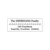 Familienaam + Adres + Driehoeken Rubberstempel Zelfinktende Stempel (Design)