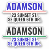 Familienaam & Adres - Gepersonaliseerde mailbox Sticker (Voorkant)