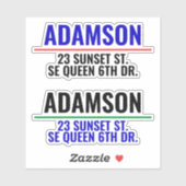 Familienaam & Adres - Gepersonaliseerde mailbox Sticker (Vel)