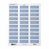 Familienaam & Adres monogrammus dusty blue Etiket (Full Sheet)