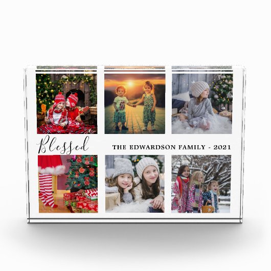 Familienaam Afgezaagd script voor het samenvoegen  Fotoblokken (Voorkant)