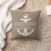 familienaam Anchor Rustic Burlap Kussen (Deken)