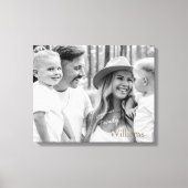 Familienaam B/W Portret Groot Canvas Afdruk (Voorkant)