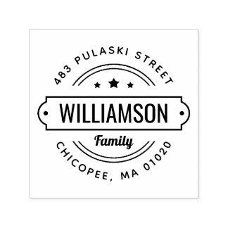 Familienaam Badge Retouradres Stempel