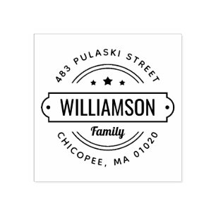 Familienaam Badge Retouradres Stempel