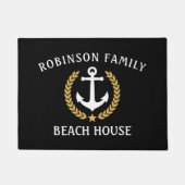 Familienaam Beach House Anchor Gold Laurel Star Deurmat (Voorkant)