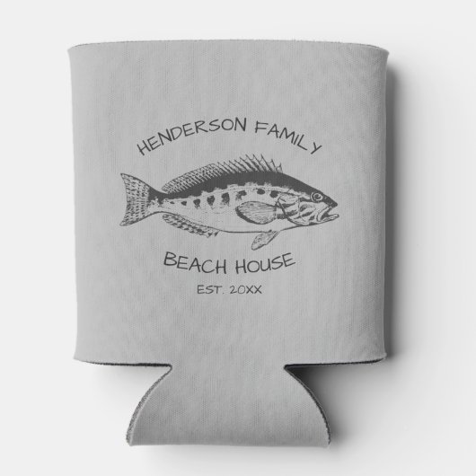 Familienaam Beach House Fish Blikjeskoeler (Achterkant)